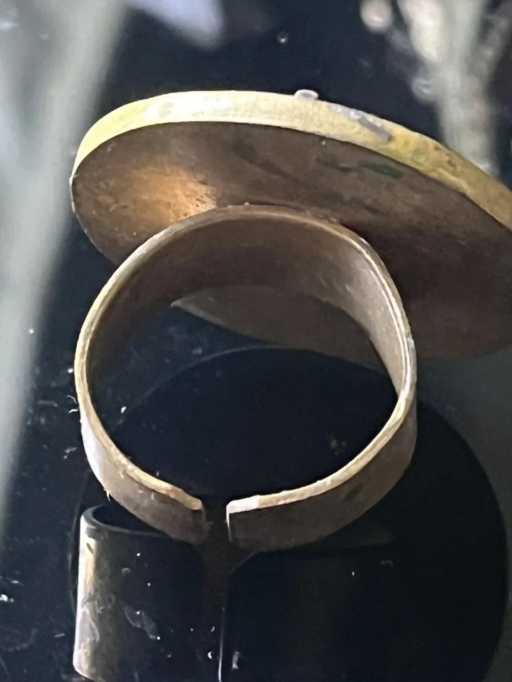 Vintage Brass Medieval Door Lock Padlock Ring Adjustable Size 8